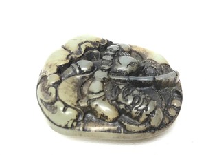 lot 102 image: Large Old Early Hand Carved Chinese Jade Pendant