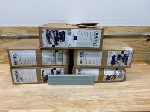 lot 32 image: BODESI Lot of 5 Cases of-  Heron Gray 3 in. x 12 in. Glass Tile for Kitchen Backsplash and Showers (10 sq. ft.per Box).  Retail Price is $20.00 per sq. ft.