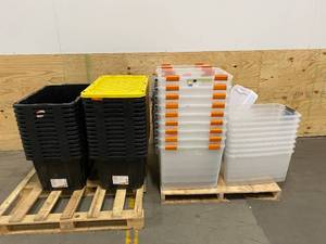 lot 49 image: Plastic Bins.  Lot of 65.