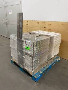 lot 54 image: LIFEPROOF Lot of 56 Cases of-  Henlopen Grey Oak 7.5 in. x 48 in. Luxury Rigid Vinyl Plank Flooring 17.55 sq. ft. per Carton.  Retail price is $55.98 per case.