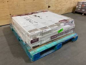 lot 58 image: HOME DECORATORS COLLECTION Lot of 20 Cases of-  Antique Brushed Oak Washed 6 in. Wide x 36 in. Length Click Floating luxury vinyl plank flooring (20.34 sq. ft.case).  Retail price is $48.61 per case.