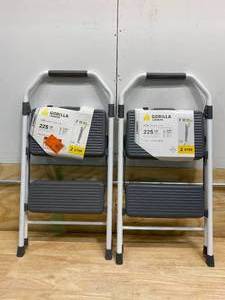 lot 83 image: GORILLA LADDERS Lot of 2-  2-Step Compact Steel Step Stool, 225 lbs. Load Capacity Type II Duty Rating