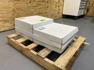 lot 86 image: FLORIDA TILE HOME COLLECTION Lot of 7 Cases of-  Avante Bianco 12 in. x 15 in. x 9mm Porcelain Herringbone Mosaic Tile (5.65 sq. ft.).  Retail price is $52.49 per case.
