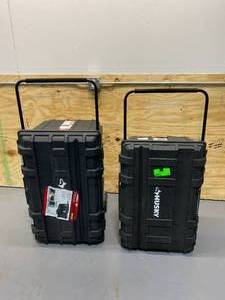 lot 106 image: HUSKY Lot of 2- Rolling Tool Box Utility Carts Black