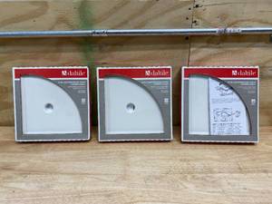 lot 119 image: DALTILE Lot of 3-  Restore 8 in. W Resin Wall Mounted Corner Shower Shelf Tile in White