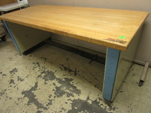 INDUSTRIAL SHOPWORK DESK, WITH SOLID WOOD TOP