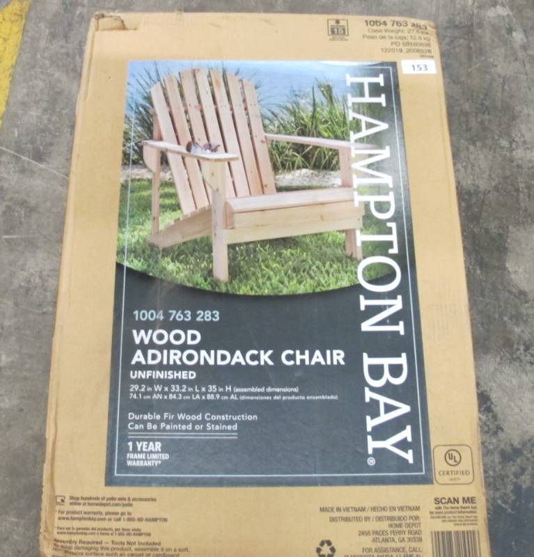 hampton bay wood adirondack chair unfinished