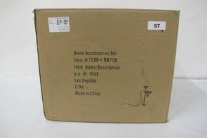 lot 97 image: 15 x 15 x 72 Vintage Star Torchiere Lamp RedAmber - Warehouse of Tiffany