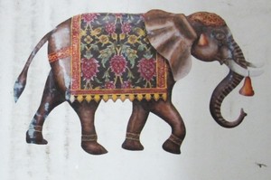 lot 122 image: Metal Wall Decor- Elephant- River of Goods