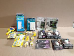 lot 117 image: Large Lot of Lighting Timers, Chime, Fuses LED Bulbs and More