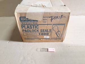 lot 119 image: Case of 1000 Brooks Plastic Padlock Seals - Pink