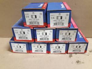 lot 205 image: (9) Cases of 25 Powers 58 Zinc Hex Nuts