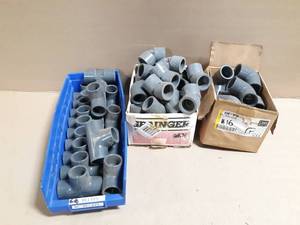 lot 226 image: (67) 1 Schedule 80 PVC Pipe Fittings 90°, 45° and Tees