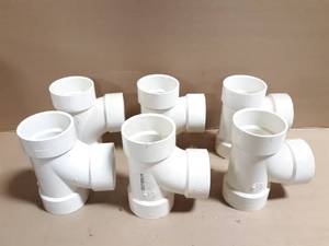 lot 250 image: (6) Spears 3 Schedule 40 DWV PVC Sanitary Tees