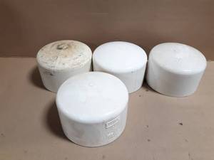 lot 257 image: (4) Spears 6 Schedule 40 PVC Pipe Caps