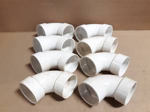 lot 263 image: (9) 3 DWV Schedule 40 PVC 90° Elbows