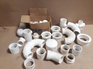lot 281 image: Large Assortment of Schedule 40 PVC Pipe Fittings