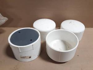 lot 287 image: (4) Spears 6 Schedule 40 PVC Pipe Caps