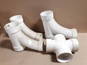lot 298 image: (4) 4 Schedule 40 DWV PVC Tess and Cross