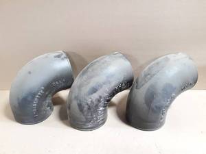 lot 316 image: (3)  Charlotte 8 Cast Iron 14 Bend NO-HUB Pipe Fittings