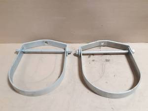 lot 338 image: (2) 10 Steel Clevis Pipe Hanger Brackets