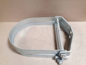 lot 345 image: (2) 18 Steel Clevis Pipe Hanger Brackets