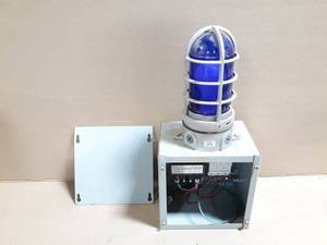 lot 230 image: Blue Explosion Proof Light on 8x8x6 Enclosure