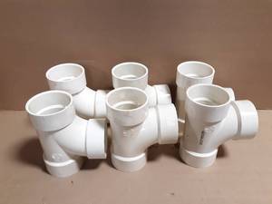 lot 238 image: (6) Spears  Permafit  3 Schedule 40 DWV PVC Sanitary Tees