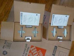 56 in. Matte White Integrated LED Recessed Trim 5-Ways (4-Pack) by Commercial Electric - open box not used