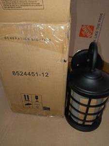 Sauganash 1-Light Black 12.25 in. Wall Lantern Sconce by Sea Gull Lighting- open box not used