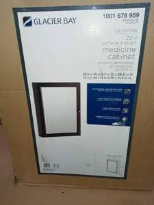 Delridge 22 in. W x 30 in. H x 6 in. D Framed Surface-Mount Modular Bathroom Medicine Cabinet in Chocolate by Glacier Bay - open box not used