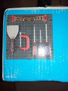16 in. x 16 in. Interconnecting Plastic Pegboard in Black 50 lbs by Everbilt - open box not used
