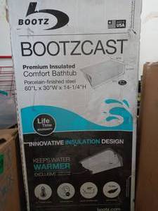 Bootzcast 30 in. x 60 in. x 74.5 in. Standard Fit Alcove Bath and Shower Kit with Right-Hand Drain in White by Bootz Industries - not open