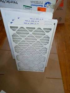16 x 30 x 2 Dust and Pollen Pleated MERV 10 - FPR 7 Air Filter (3-Pack) by Nordic Pure- open box not used