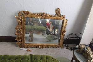 lot 132 image: Ornate Wood Framed Wall Mirror