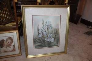 lot 139 image: Blue Reflections by Judith Moore #3781000 Double-Matted Wood Framed Print