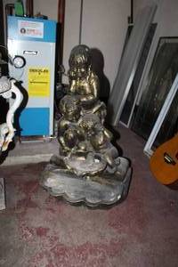 lot 175 image: Woman with Children 2-tier Concrete Fountain
