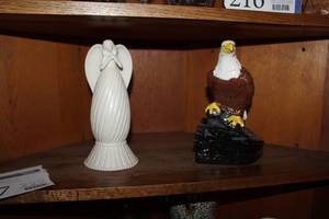 lot 217 image: Angel Figurine, Bald Eagle Figurine