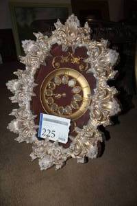 lot 225 image: Ornate Framed Wall Clock