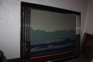 lot 227 image: Landscape Art Deco Mirrored Frame Wall Art