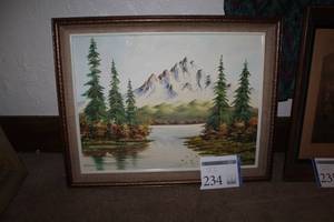 lot 234 image: River Valley Matted Framed Wall Art