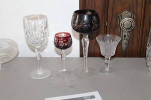lot 66 image: Lot of (4) Crystal Glass Stem Glasses