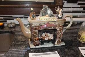 lot 91 image: Fireplace Theme Ceramic Tea Pot