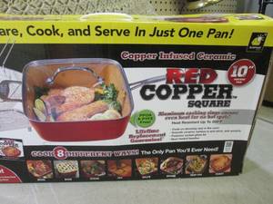 5pc 10 Red Copper Square Pan  EW4...