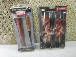 Rapala Fillet Knife and 4pc Carving...