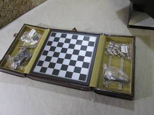 Portable Game Set Chess Checkers Et...