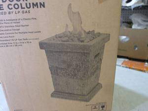 Outdoor Fire Column Powered by LP G...