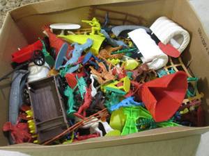 Box Full of Assorted Vintage Plasti...