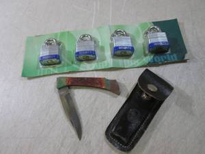 4 Locks and Pocket Knife with Sheat...