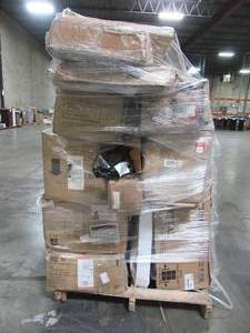 lot 321 image: WHOLESALE MIXED PALLET OF MISCELLANEOUS MANTELS, HOMEFIREPLACE DECOR, APPLIANCES AND MORE